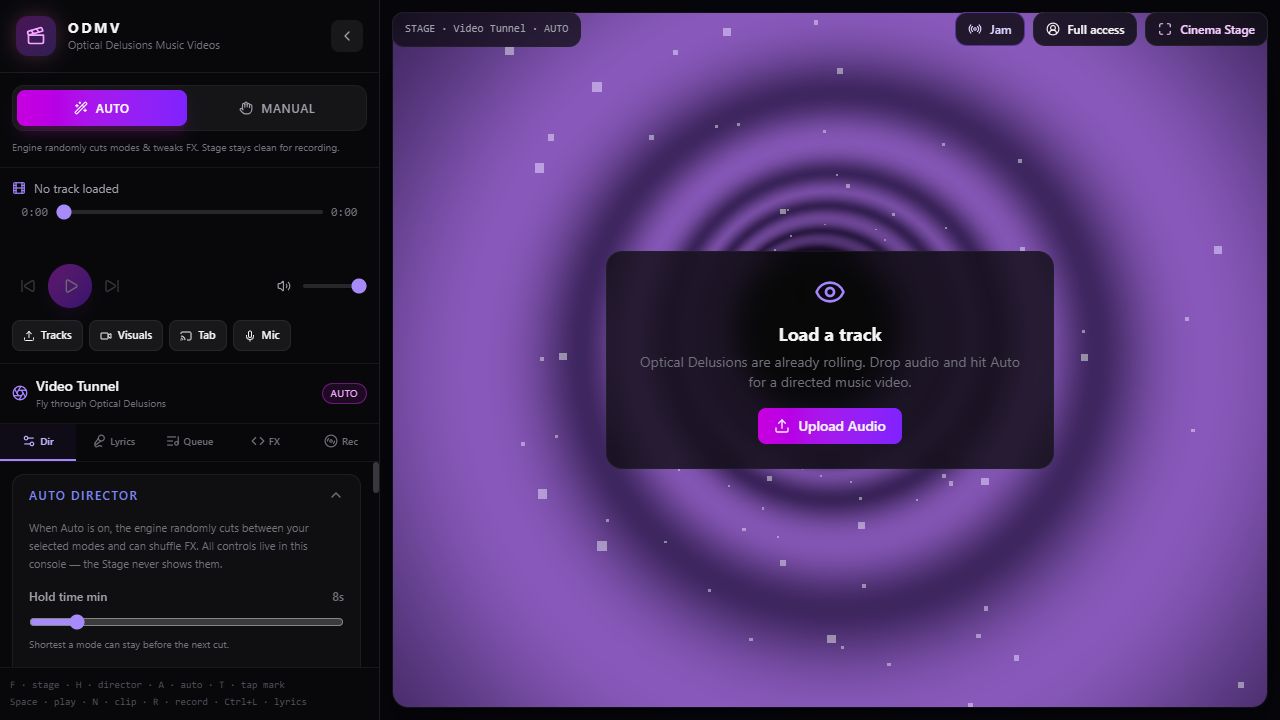 Audio Reactive Visualizer director and stage interface